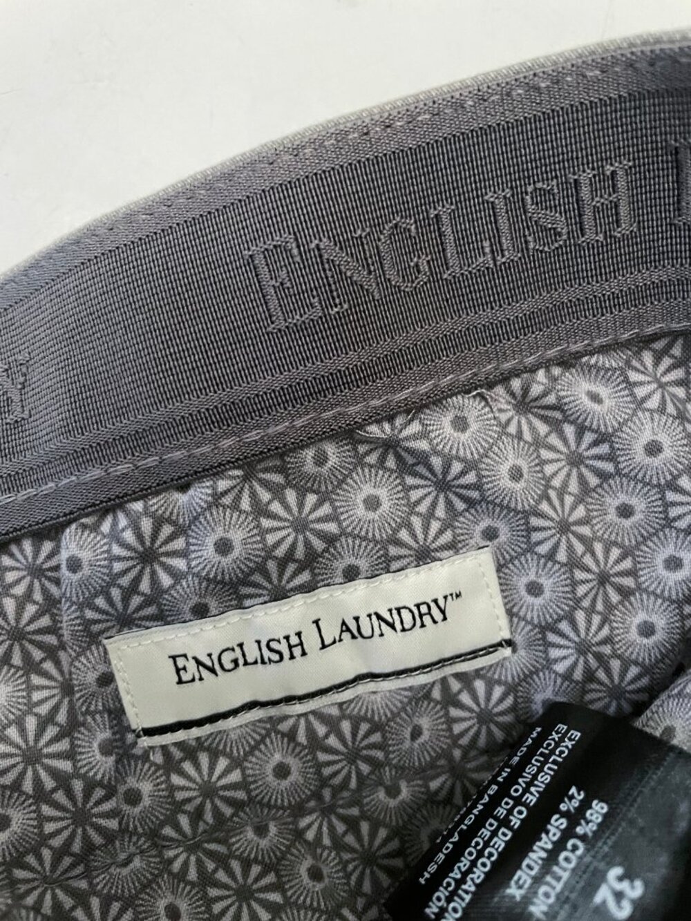 NEW English Laundry Men's Flat Front Stretch Short 32 NWT Grey 9" Flex Waistband - Picture 7 of 8
